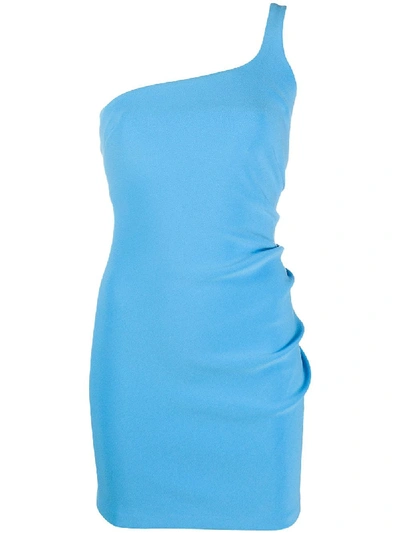 Shop Bec & Bridge Paloma One-sleeve Mini Dress In Blue