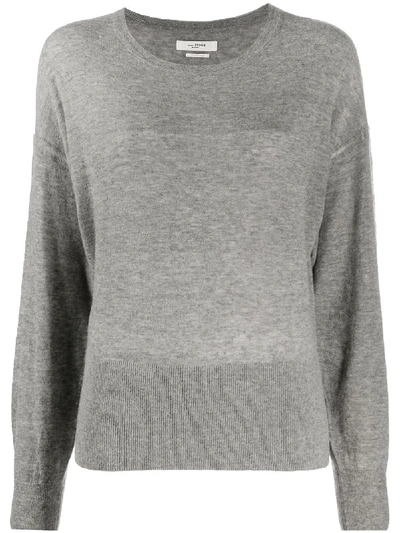 Shop Isabel Marant Étoile Fine-knit Puff-sleeve Jumper In Grey