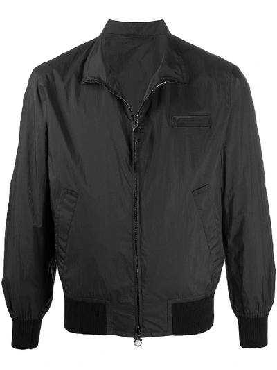 Shop Ferragamo Blouson Bomber Jacket In Black