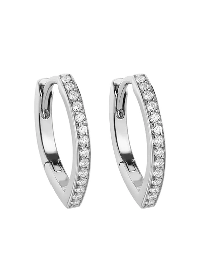 Shop Repossi 18kt White Gold Antifer Diamond Huggie Earring In Silver