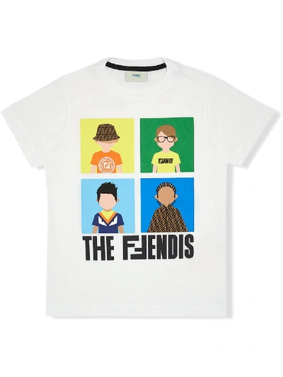 Shop Fendi The Fs Print T-shirt In White