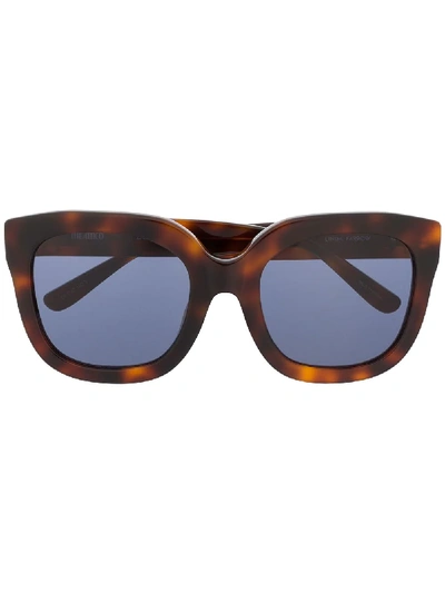 Shop Linda Farrow Attico 12 Oversized Sunglasses In Brown