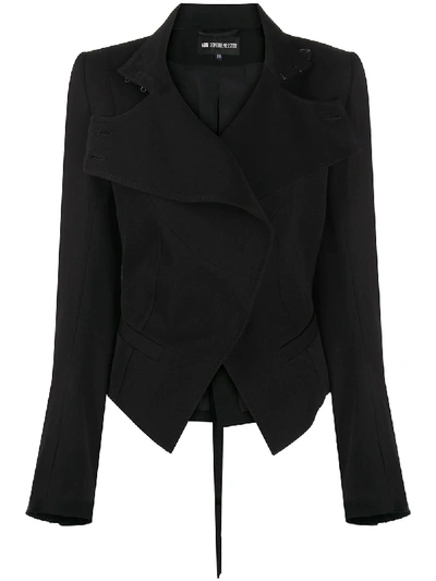 Shop Ann Demeulemeester Cropped Roll Neck Jacket In Black