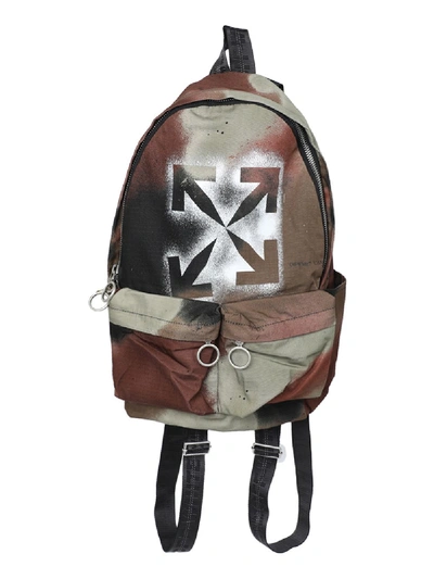 Shop Off-white Brown Camouflage Print Backpack