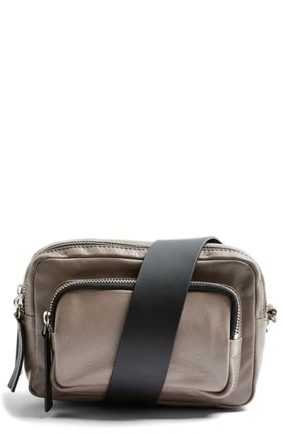 Topshop Levi Leather Crossbody Bag In Grey | ModeSens