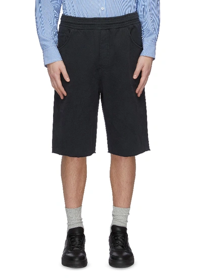 Shop Acne Studios Logo Print Cotton Jersey Shorts In Black