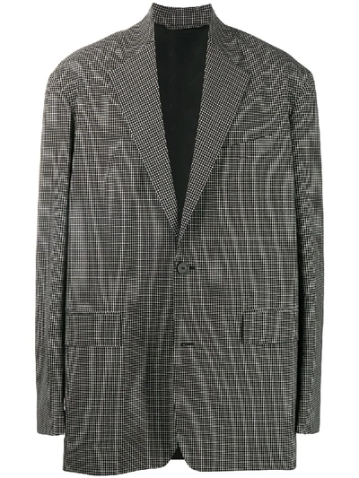 Shop Balenciaga Checked Boxy-fit Blazer In Black