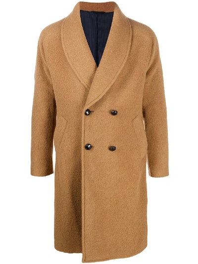Shop Mp Massimo Piombo Robbie Double-breasted Coat In Brown