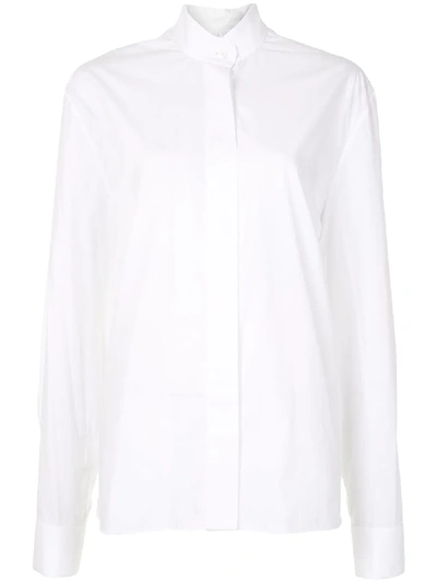 Shop Alexandre Vauthier Plain Long-sleeved Shirt In White