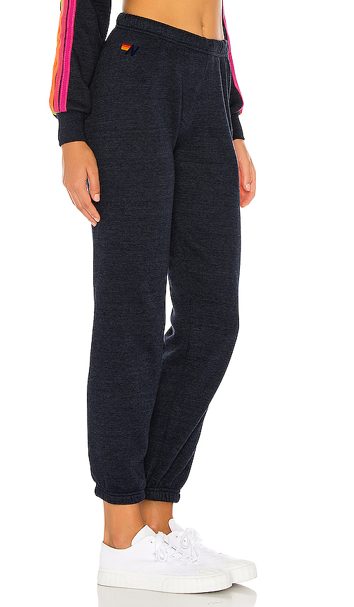 Aviator Nation Women's Five Stripe Sweatpants In Heather Navy Neon | ModeSens