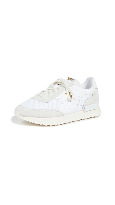 Shop Puma Future Rider Luxe Sneakers In  White/whisper White