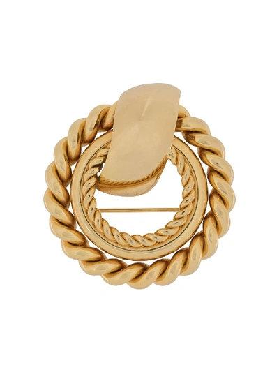 Pre-owned Dior 1970s  Twisted Rope Brooch In Gold