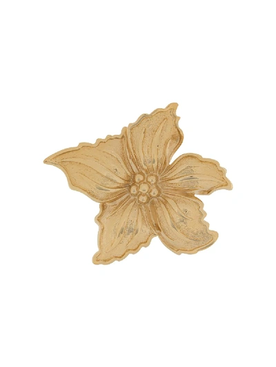 Pre-owned Dior 1980s  Flower Brooch In Gold