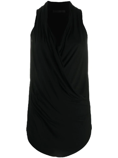 Shop Helmut Lang V-neck Overlap Top In Black