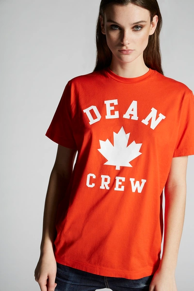 Shop Dsquared2 Women Short Sleeve T-shirt In Orange