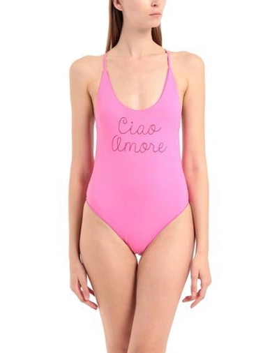 Shop Giada Benincasa Woman One-piece Swimsuit Fuchsia Size Xs Polyamide, Elastane In Pink