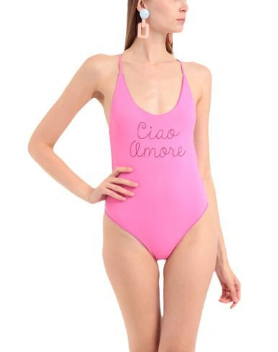 Shop Giada Benincasa Woman One-piece Swimsuit Fuchsia Size Xs Polyamide, Elastane In Pink