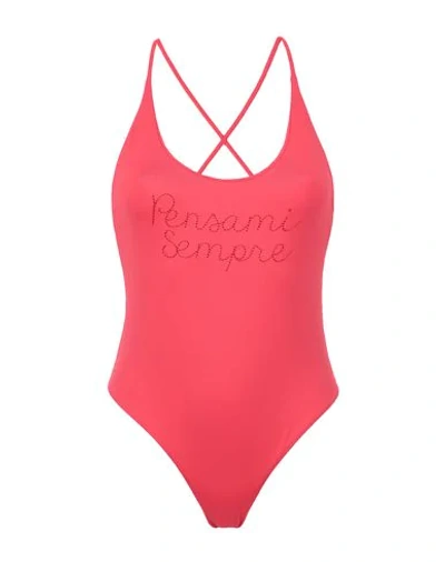 Shop Giada Benincasa One-piece Swimsuits In Coral
