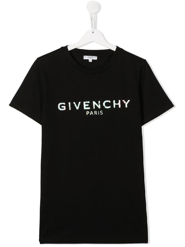 Givenchy Teen Logo-print Crew Neck T-shirt In Black | ModeSens