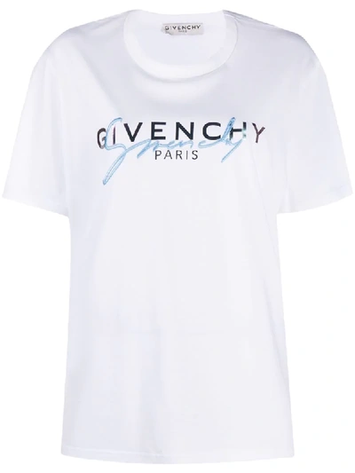 Shop Givenchy Logo Print T-shirt In White