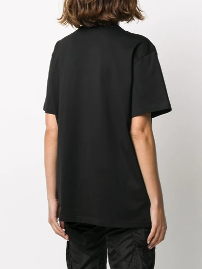 Shop Givenchy Embroidered Logo T-shirt In Black