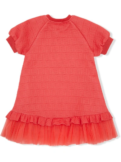 Shop Fendi Ff Patterned Dress In Red