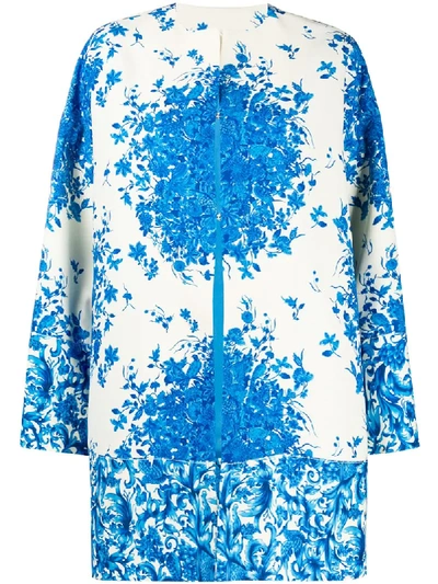 Shop Valentino Bluegrace Bouquet Collarless Coat