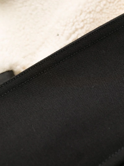 Shop Valentino Drawstring-hood Shearling Coat In Black