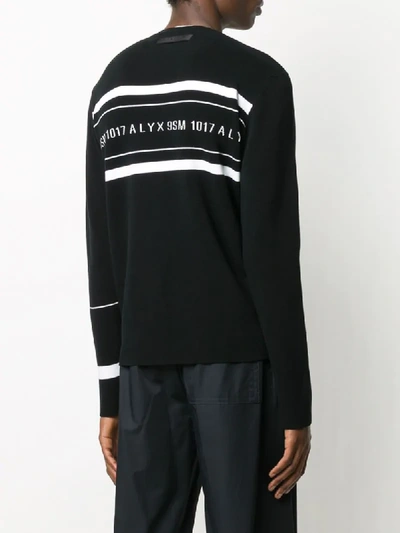 Shop Alyx Contrast-logo Striped Jumper In Black