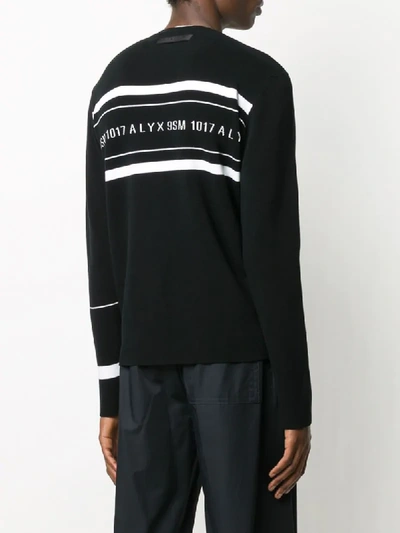 Alyx Contrast-logo Striped Jumper In Black