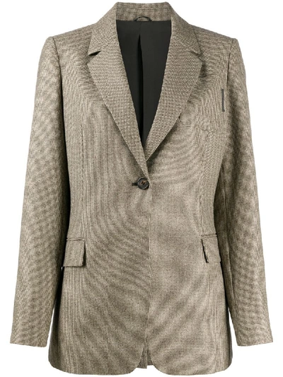 Shop Brunello Cucinelli Houndstooth Single-breasted Blazer In Brown