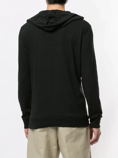 Shop Lacoste Embroidered Logo Hoodie In Black