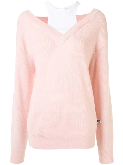 Shop Alexander Wang T Oversized Layered Jumper In Pink