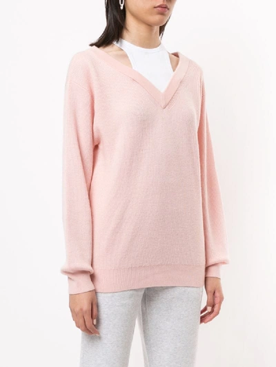 Shop Alexander Wang T Oversized Layered Jumper In Pink