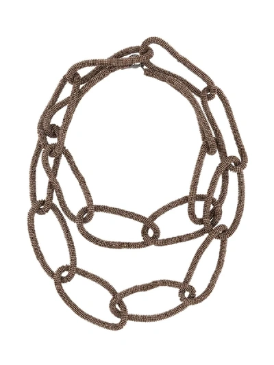 Shop Brunello Cucinelli Chain-link Necklace In Gold