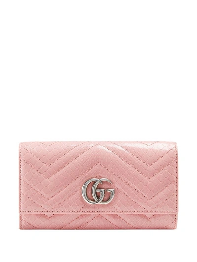 Shop Gucci Gg Marmont Continental Wallet In Pink