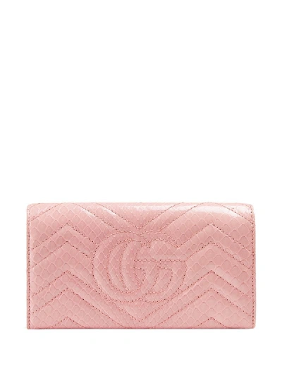 Shop Gucci Gg Marmont Continental Wallet In Pink