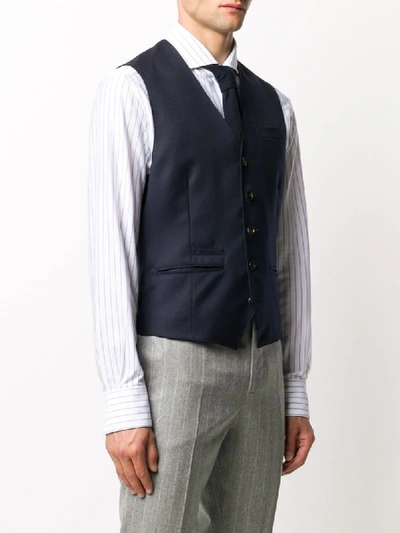Shop Brunello Cucinelli Slim-fit Waistcoat In Blue