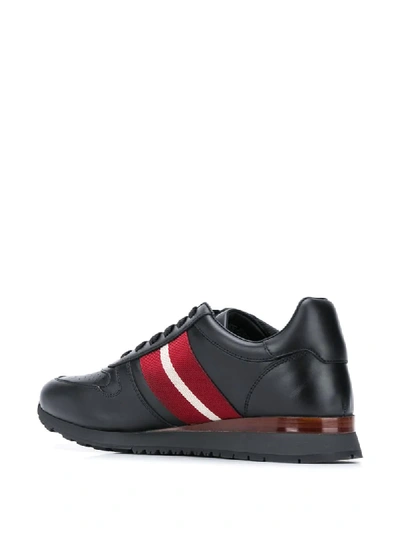 Shop Bally Astel Striped Band Sneakers In Black