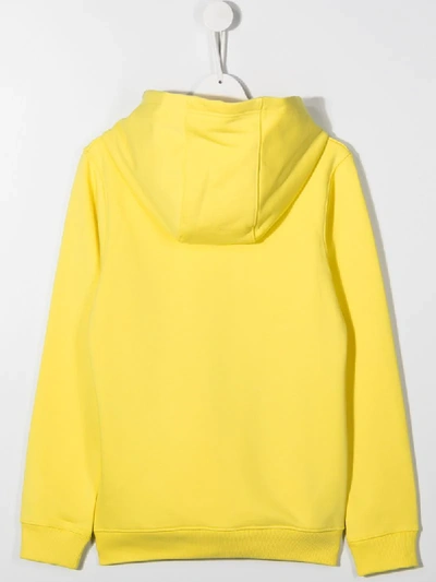 Shop Givenchy Logo-print Long-sleeved Hoodie In Yellow