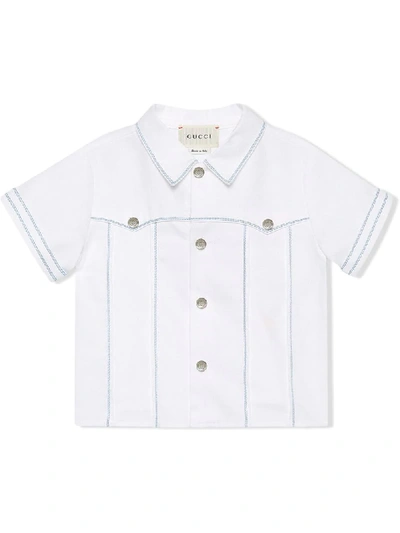 Shop Gucci Klassisches Hemd In White