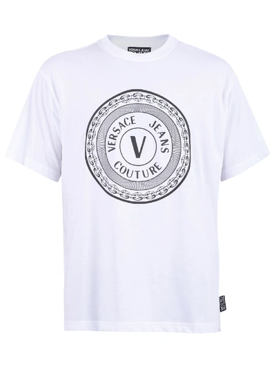 Shop Versace Jeans Couture Branded T-shirt In White
