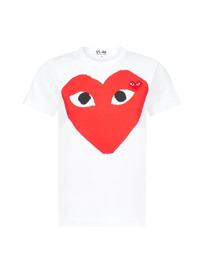 Shop Comme Des Garçons Play Short Sleeve T-shirt In White