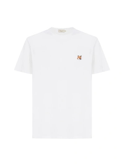 Shop Maison Kitsuné Fox-patch Cotton T-shirt In White