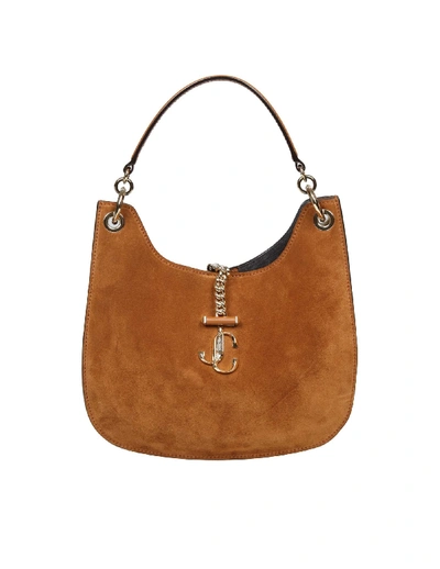 Shop Jimmy Choo Varenne M Hobo Bag In Suede Leather Color