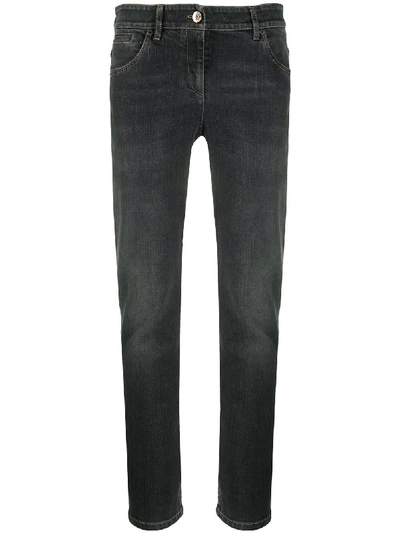 Shop Brunello Cucinelli High-rise Straight Leg Jeans In Grey