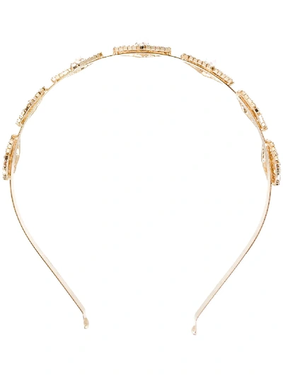 Shop Rosantica Crystal-embellished Pearl-appliqué Headband In Gold