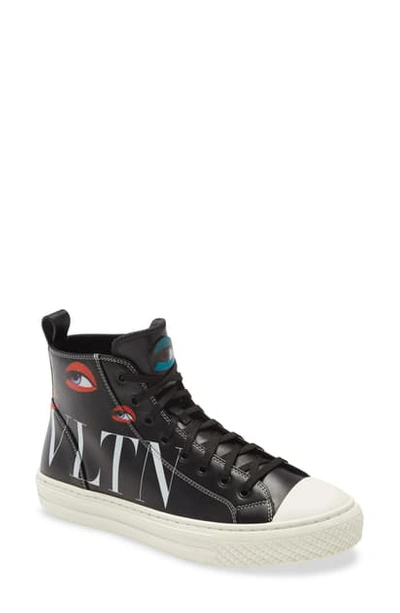 Shop Valentino X Emilio Villalba Vltn Logo High Top Sneaker In Black