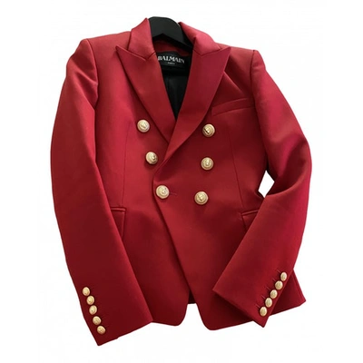 Pre-owned Balmain Red Cotton Jacket