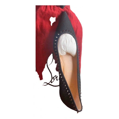 Pre-owned Christian Louboutin Madame Mix Black Cloth Ballet Flats